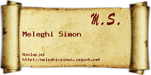 Meleghi Simon névjegykártya